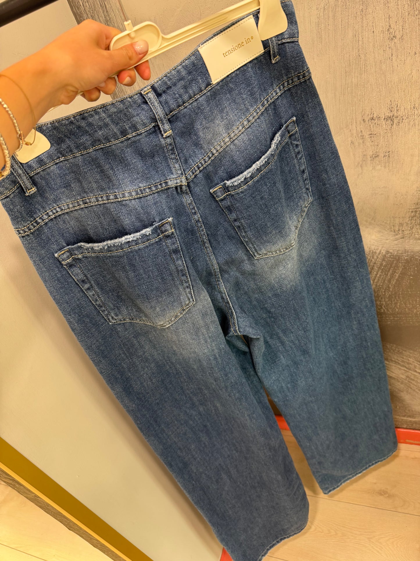 JEANS PALAZZO TENSIONE IN