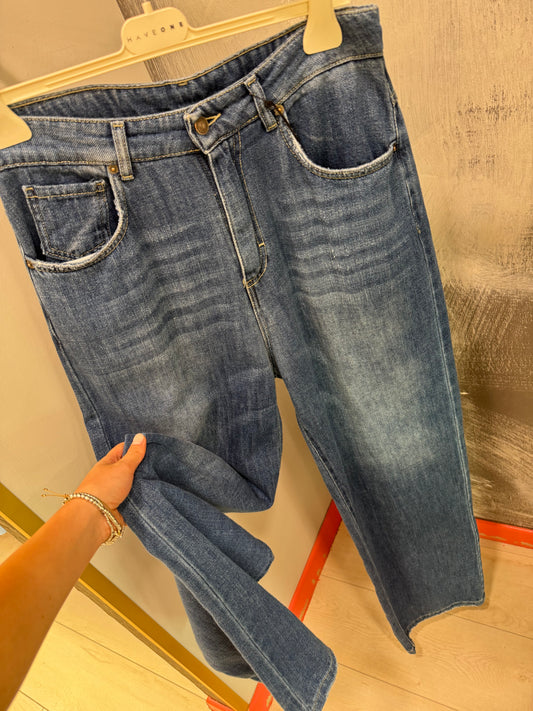 JEANS PALAZZO TENSIONE IN