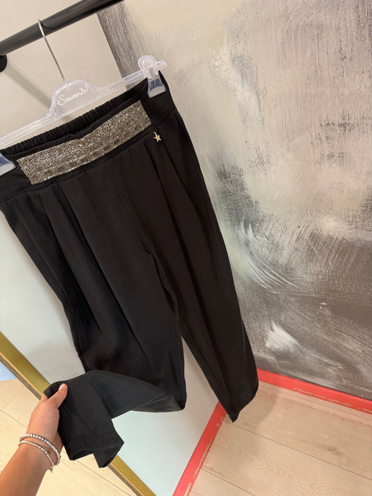 PANTALONE NERO CON STRASS SOUVENIR