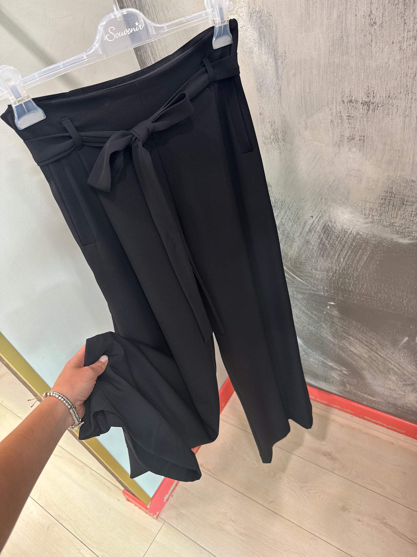 PANTALONE NERO PALAZZO SOUVENIR