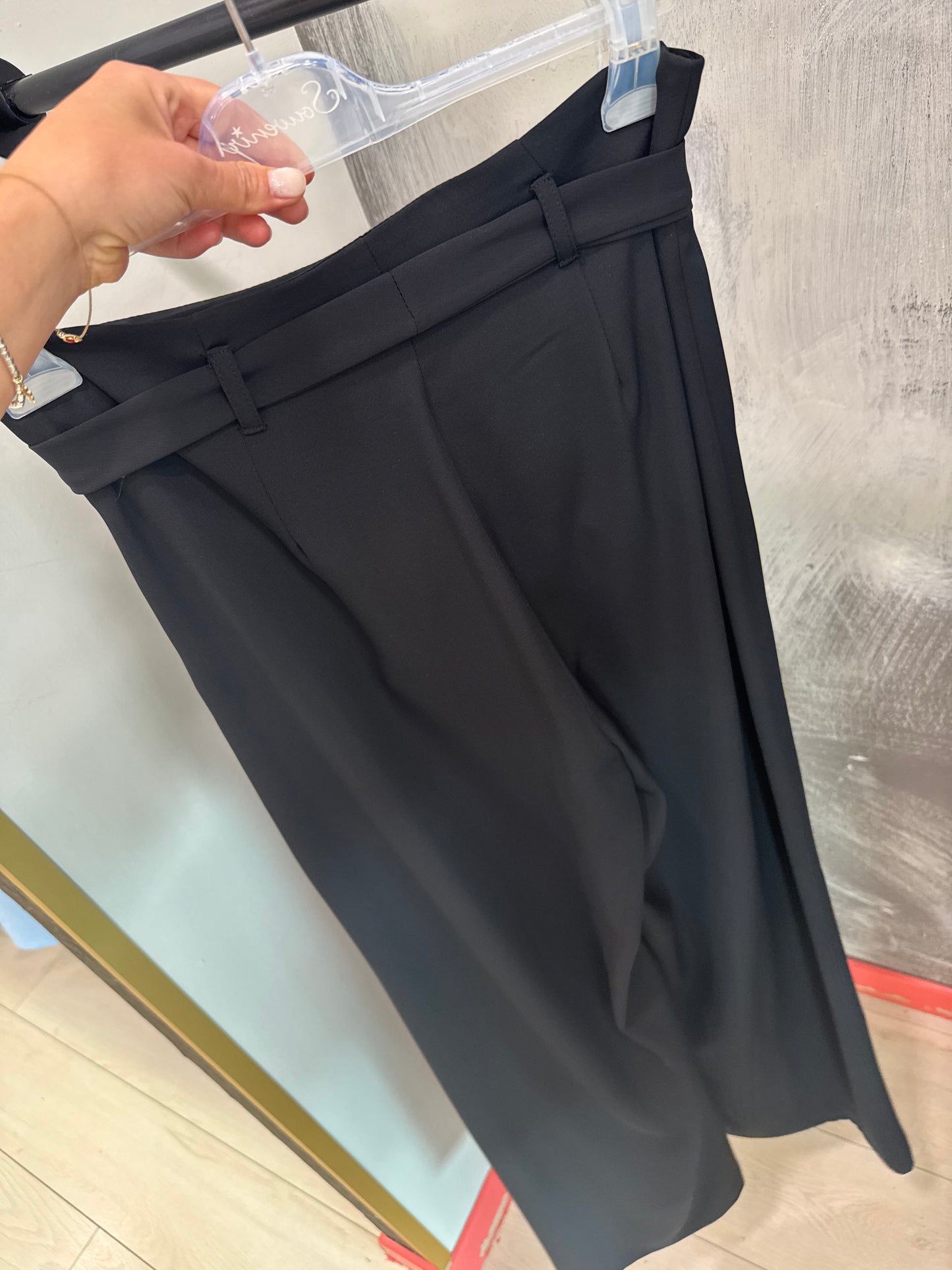PANTALONE NERO PALAZZO SOUVENIR