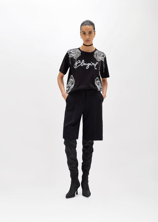 T-SHIRT NERO SCRITTA BLUGIRL