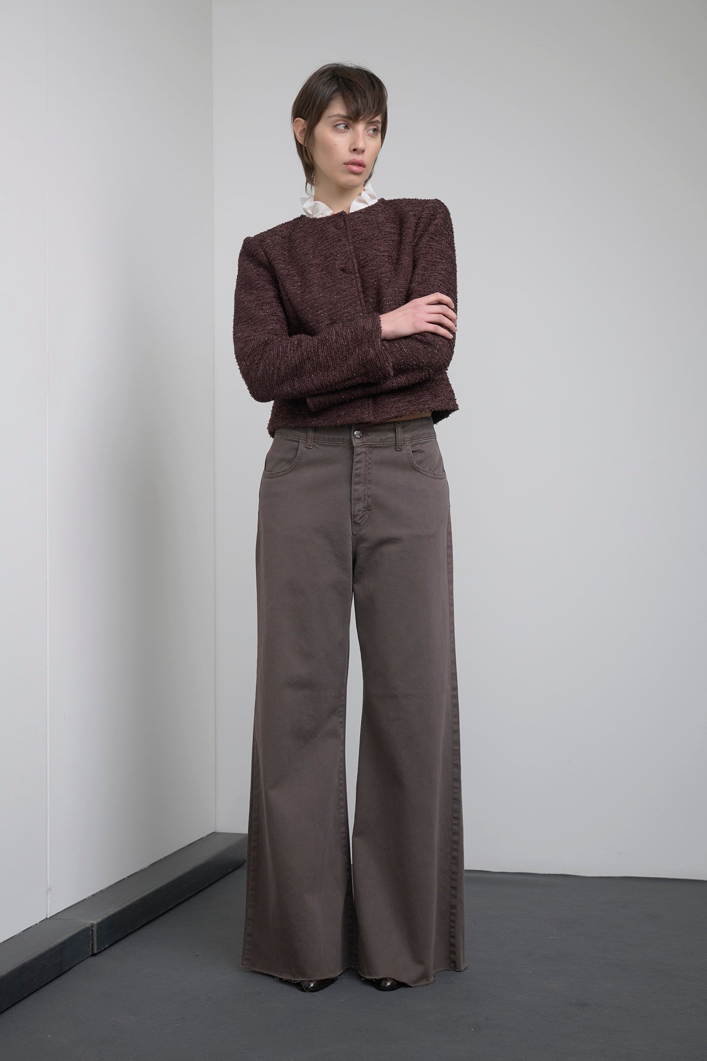 GIACCA IN BOUCLE’ E CHIFFON SOALLURE