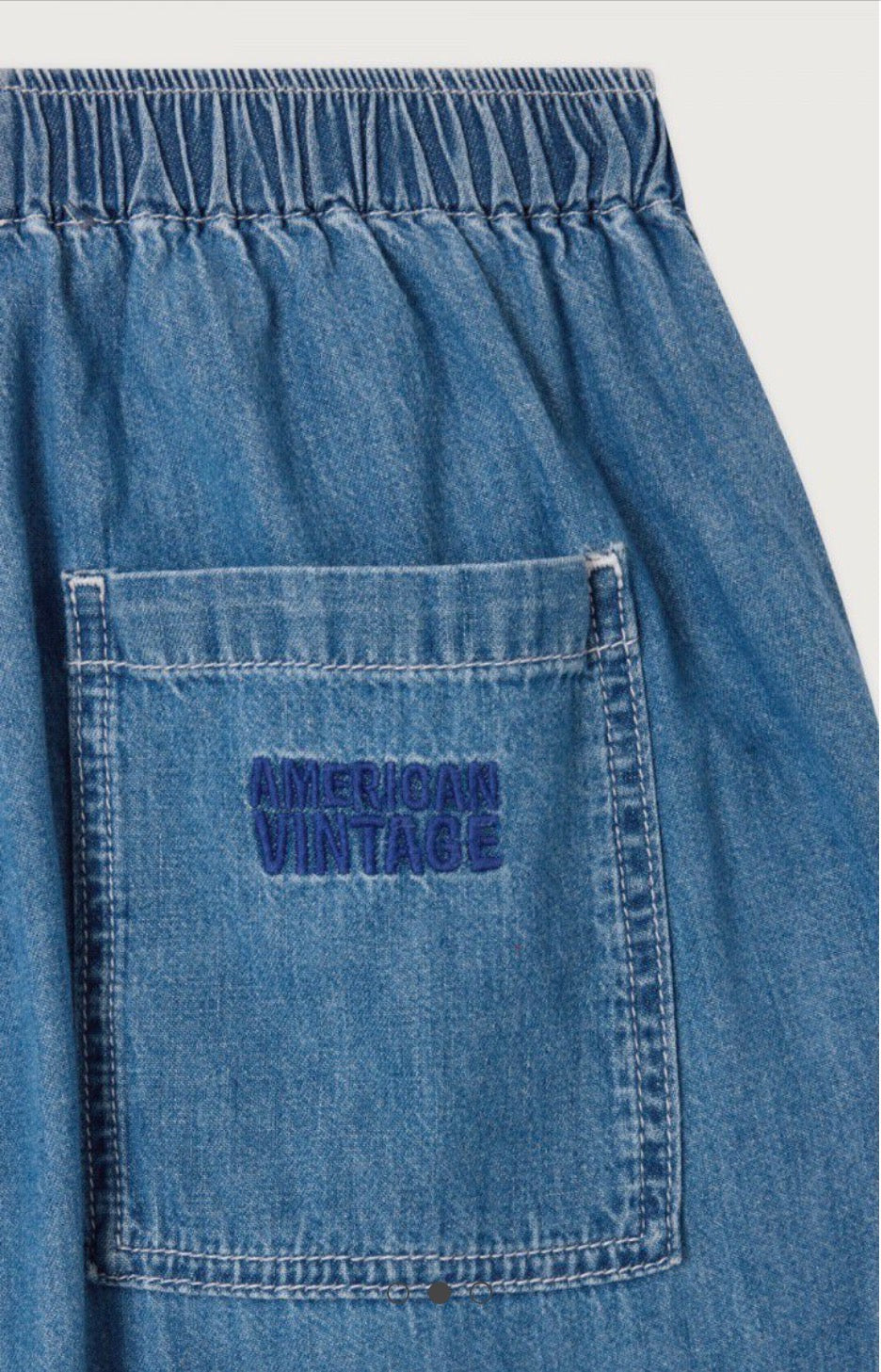 PANTALONE CHAMBRAY PALAZZO AMERICANVINTAGE