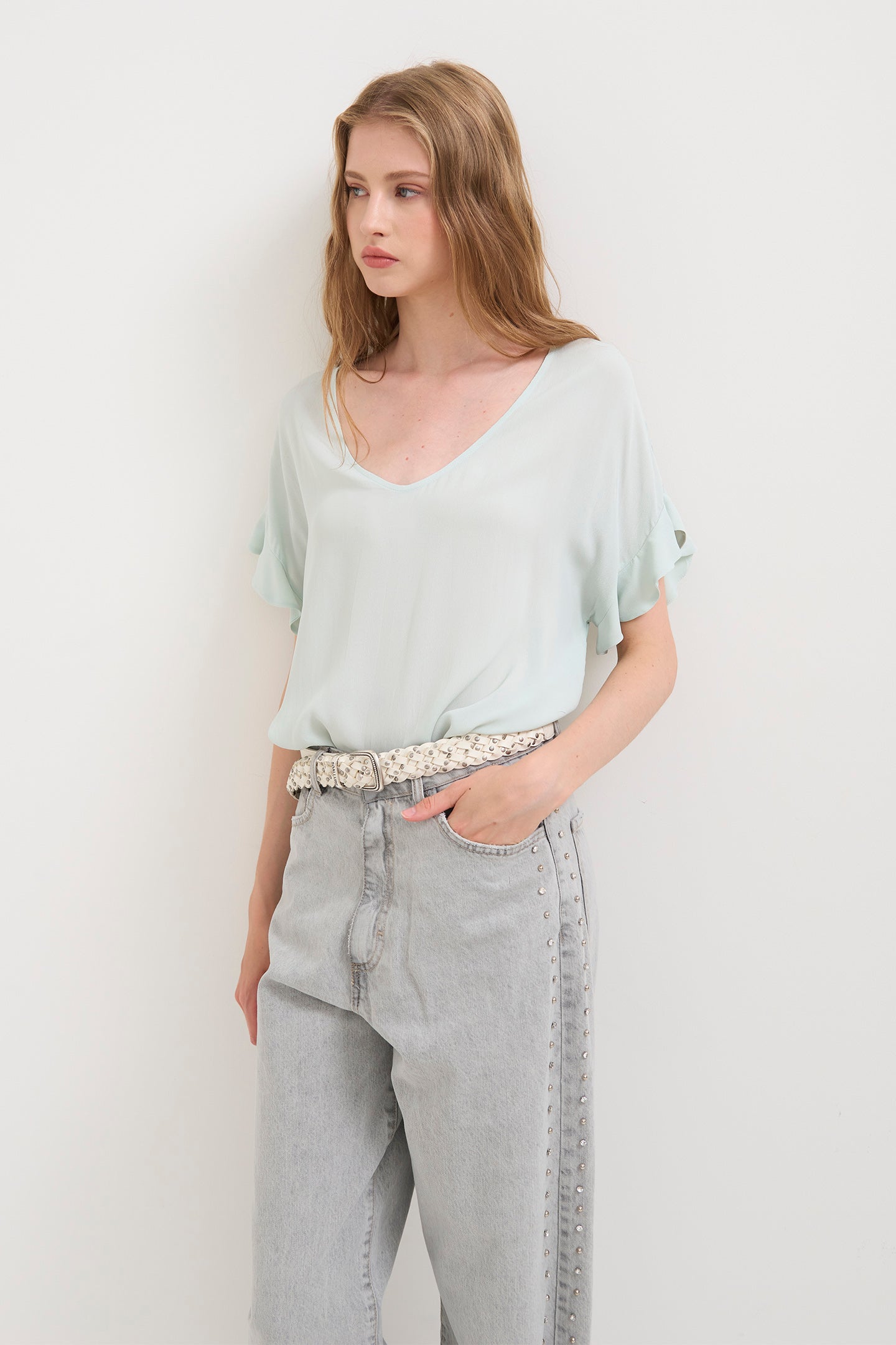 BLUSA SCOLLO AMPIO VISCOSA SOALLURE