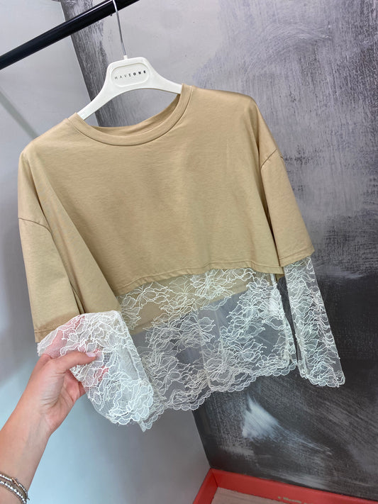TSHIRT CON PIZZO HAVEONE