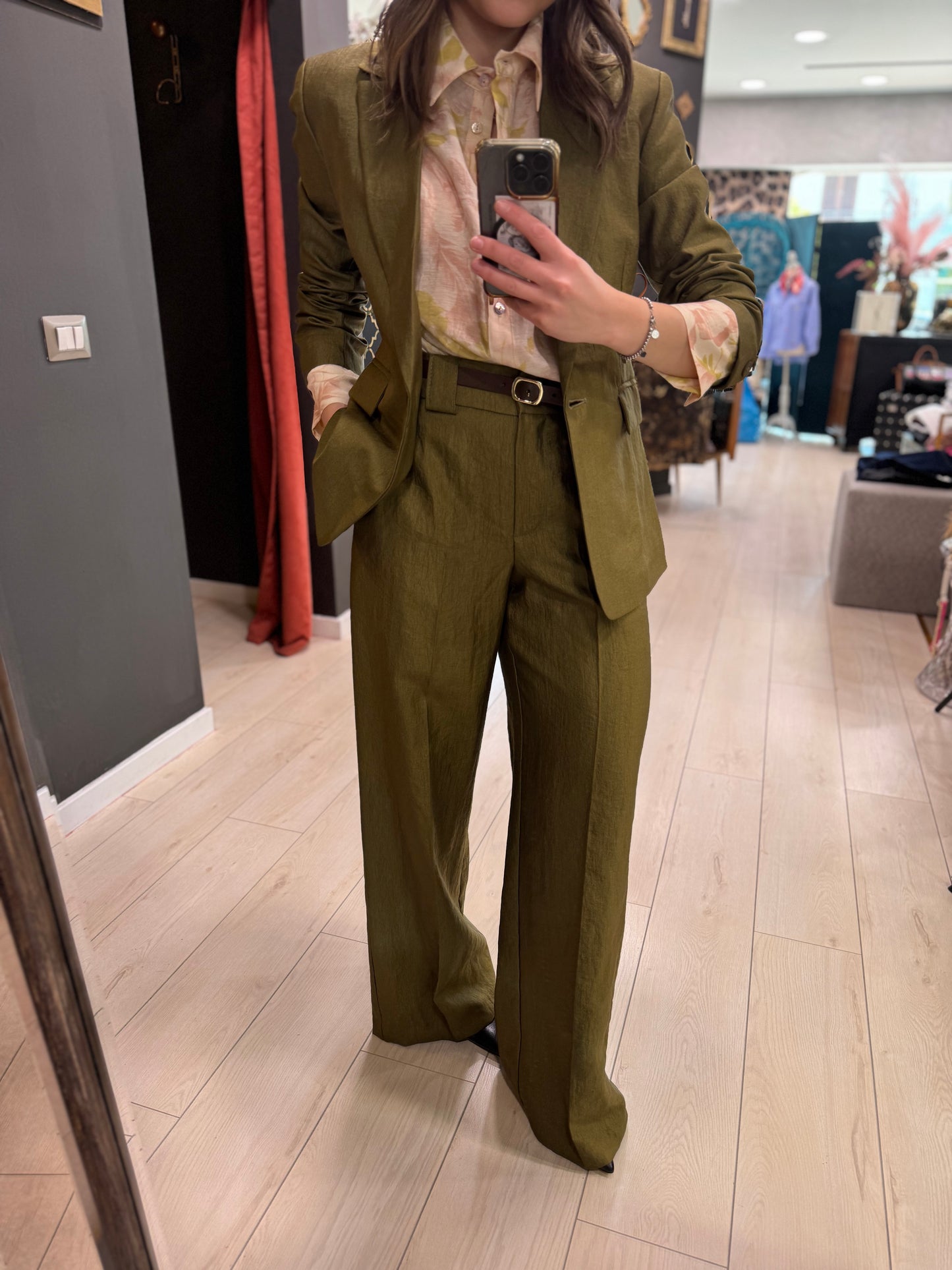 PANTALONE PALAZZO VERDE TENSIONEIN