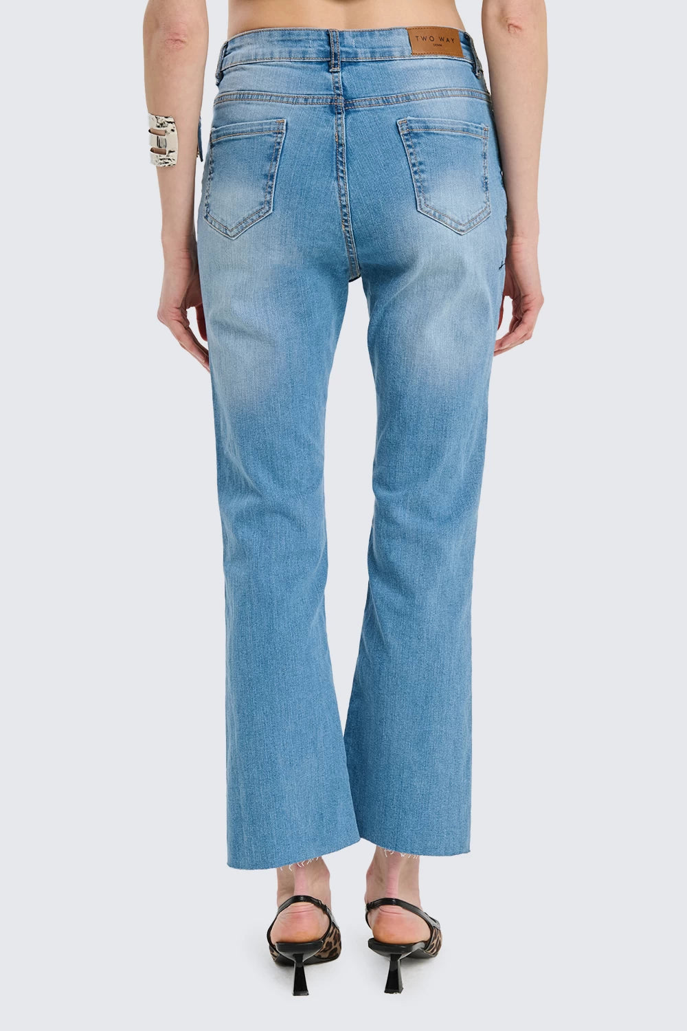 JEANS CROP FLARE TWO WAY