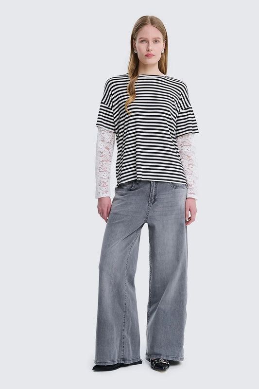 JEANS GRIGIO PALAZZO TWO WAY