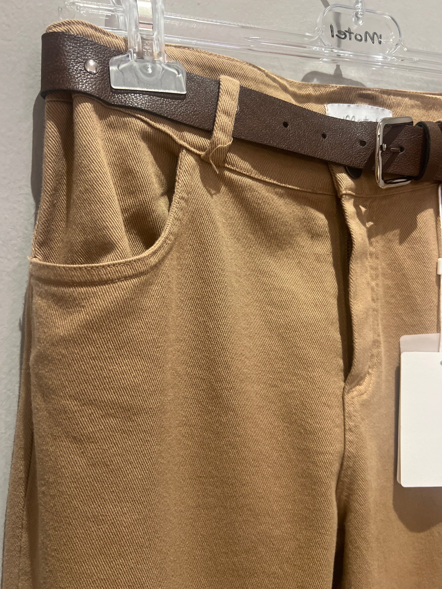 PANTALONE IN COTONE BEIGE MOTEL