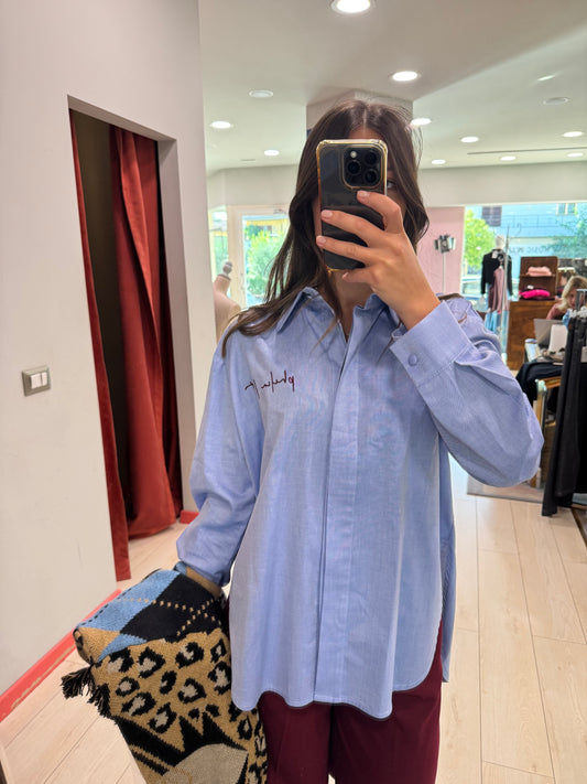 CAMICIA OXFORD CELESTE RICAMO PHILIALOFT