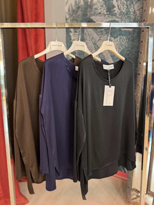 BLUSA OVER SCOLLO TONDO HAVEONE