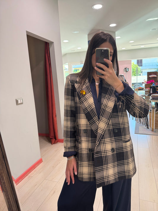 GIACCA CHECK CON FRANGIA SOUVENIR