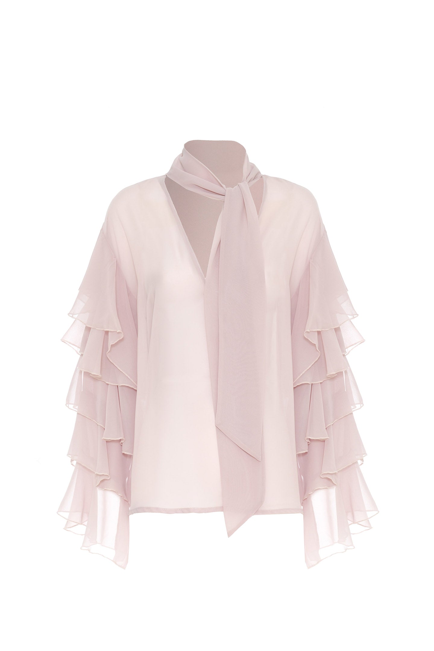 BLUSA IN CHIFFON A BALZE SOALLURE