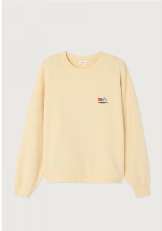 FELPA GIROCOLLO VANIGLIA AMERICANVINTAGE