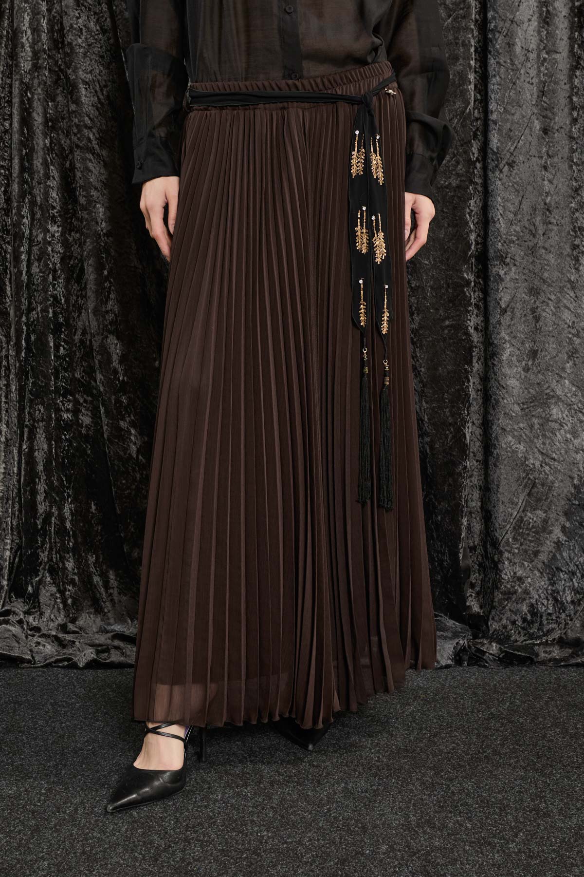 GONNA PLISSETTATA CON CINTURA SOUVENIR