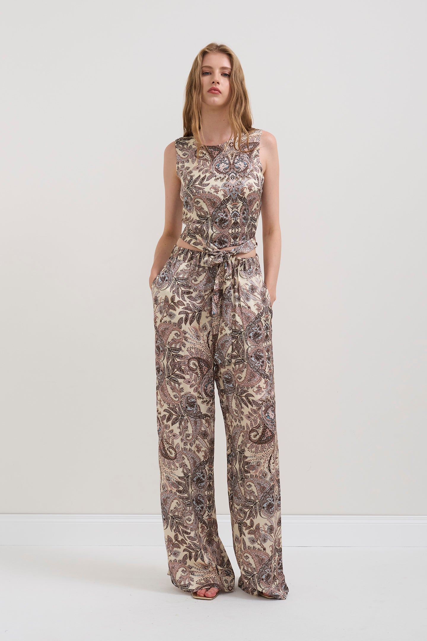 PANTALONI PALAZZO MOTIVO PAISLEY SOALLURE