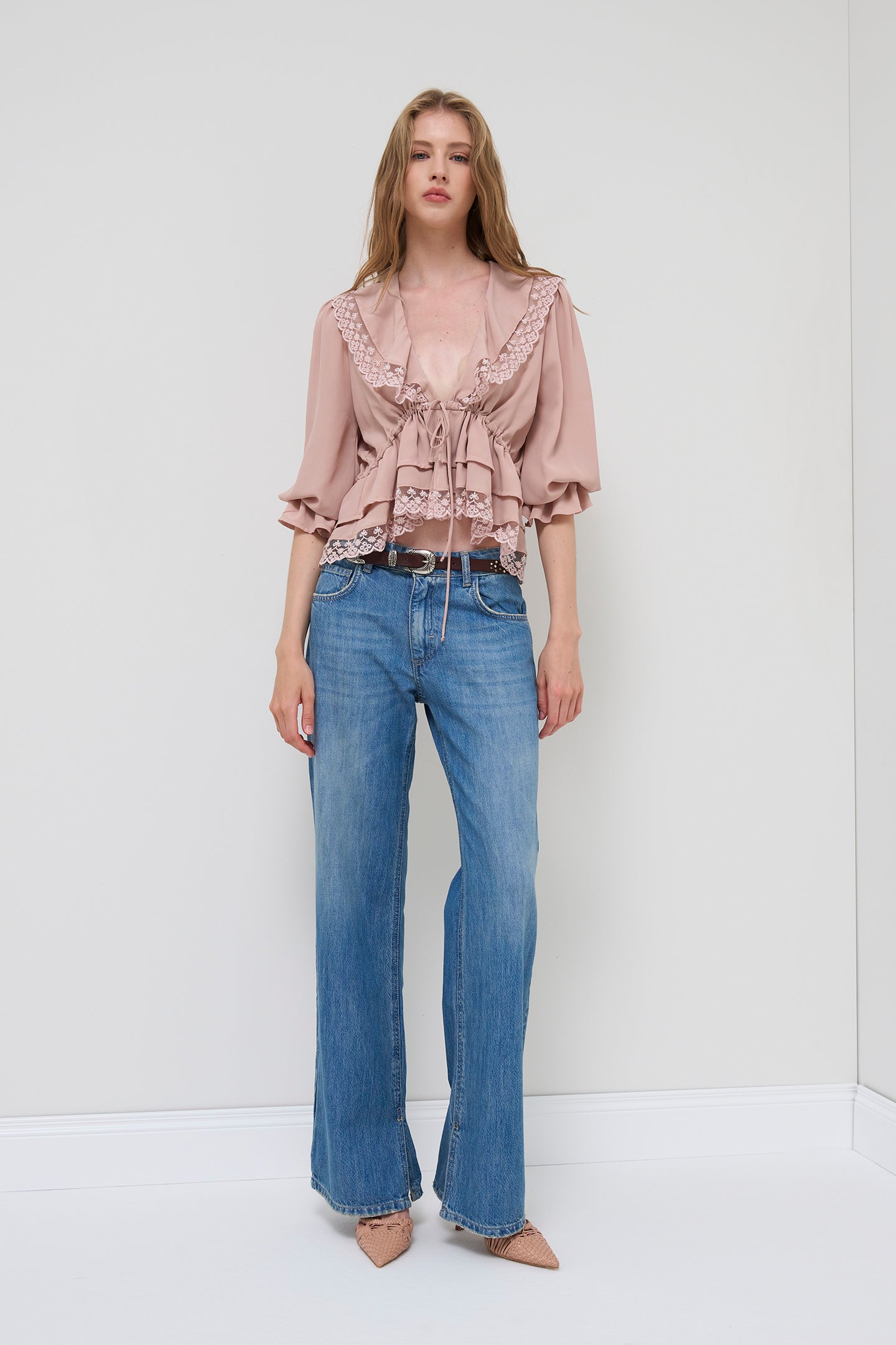 JEANS WIDE LEG MEDIUM WASHED SOALLURE