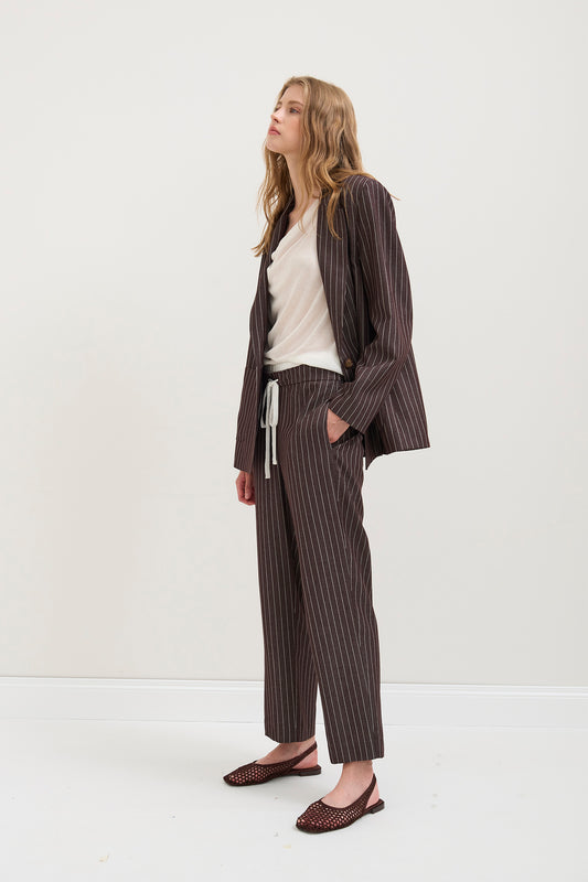 PANTALONI DRITTI MOTIVO GESSATO SOALLURE