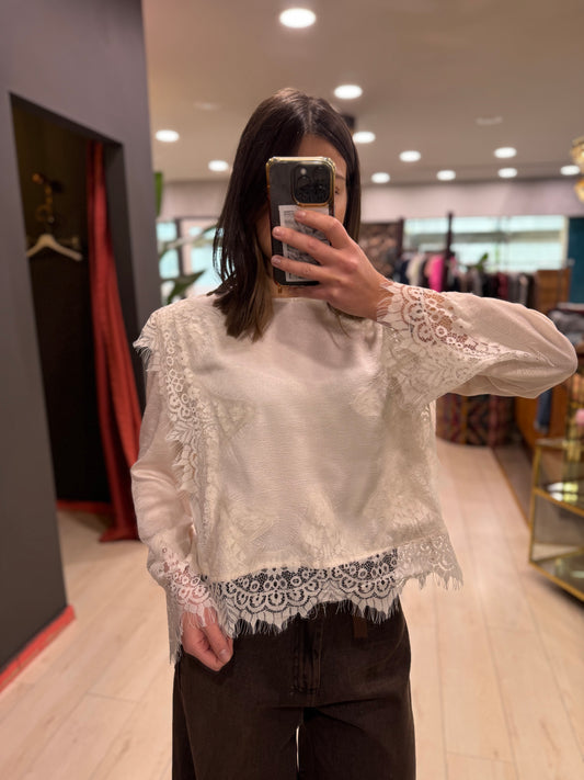 BLUSA CON PIZZO PHILIALOFT