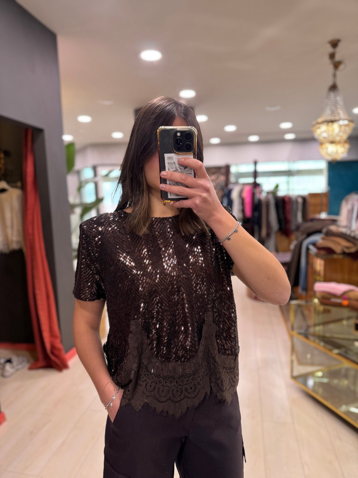 BLUSA PAILLETTES MORO MOTEL