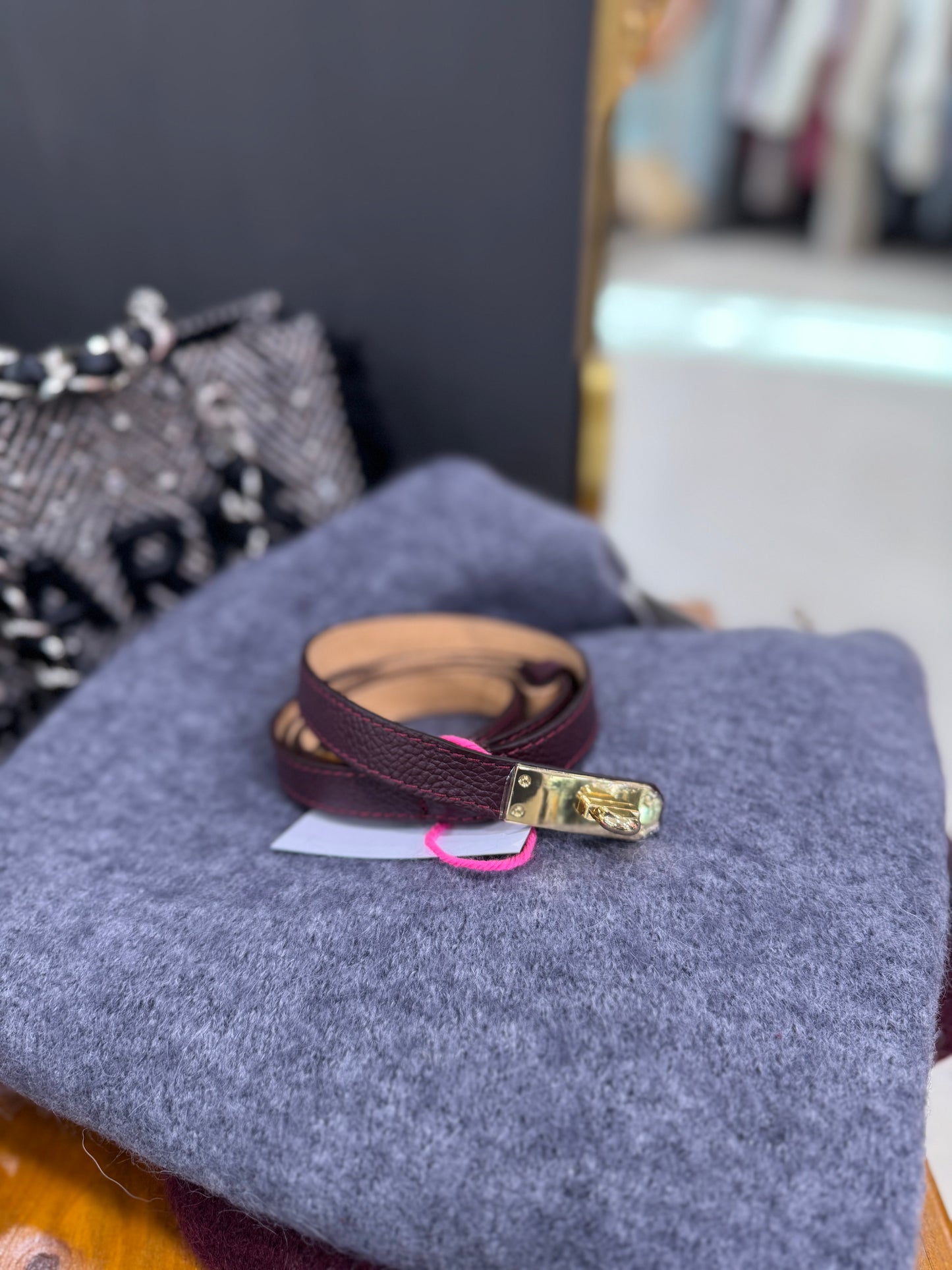 CINTURA IN PELLE DETTAGLIO ORO DONTWAIT