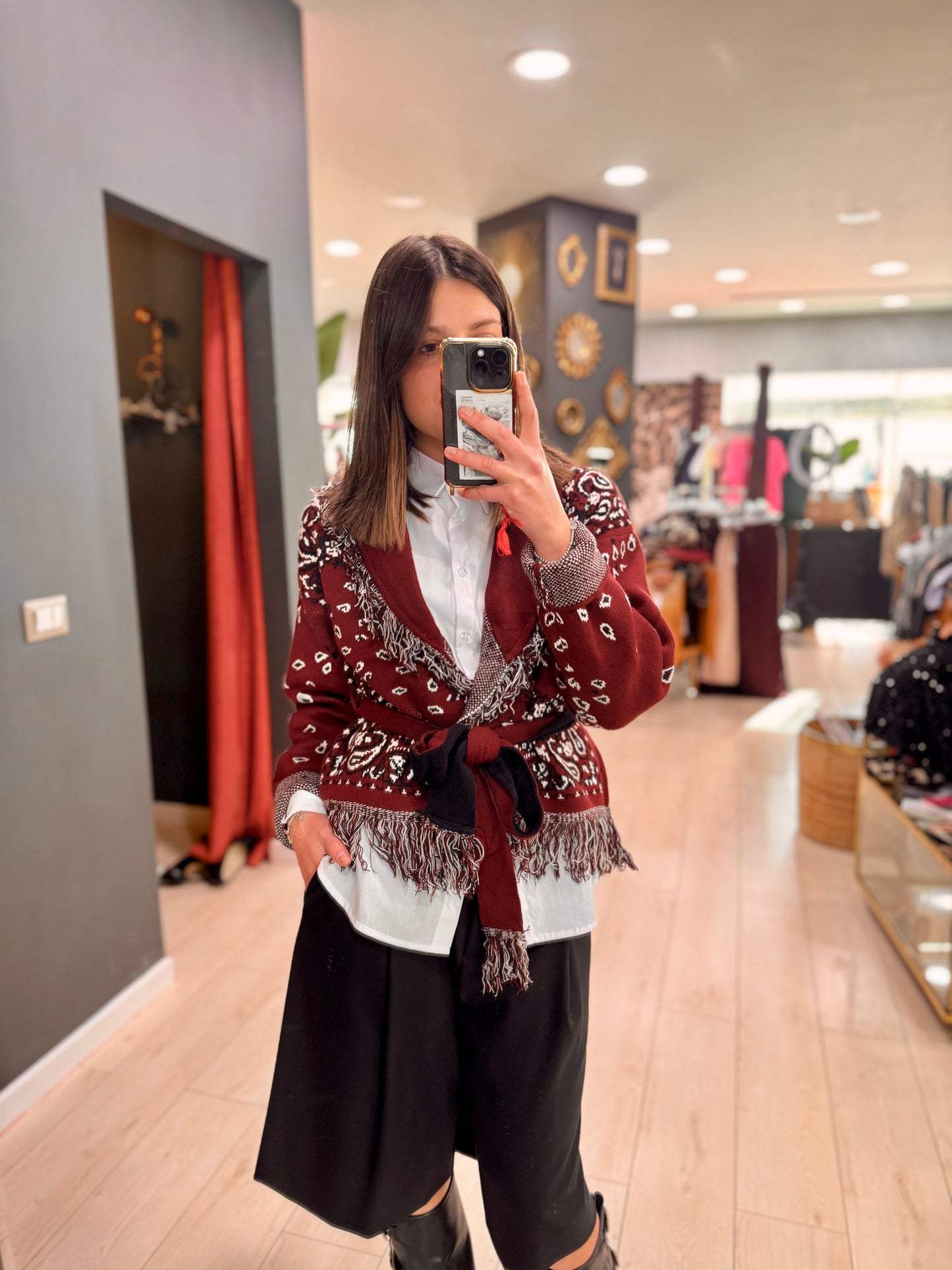 CARDIGAN BANDANA CON FRANGE DONTWAIT