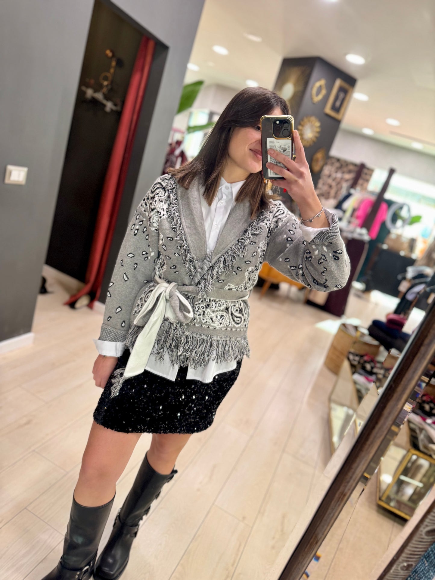 CARDIGAN BANDANA CON FRANGE DONTWAIT