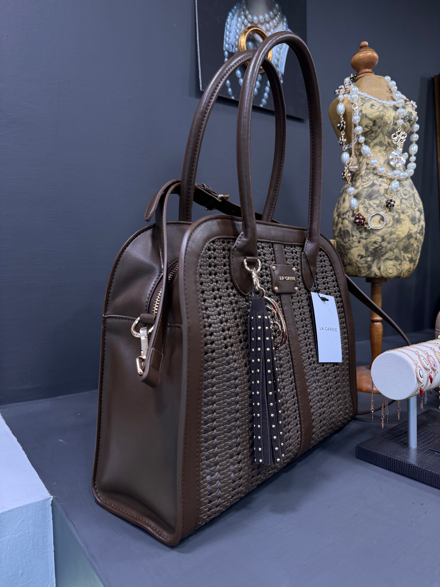 BORSA SHOPPING INTRECCIATA LACARRIE