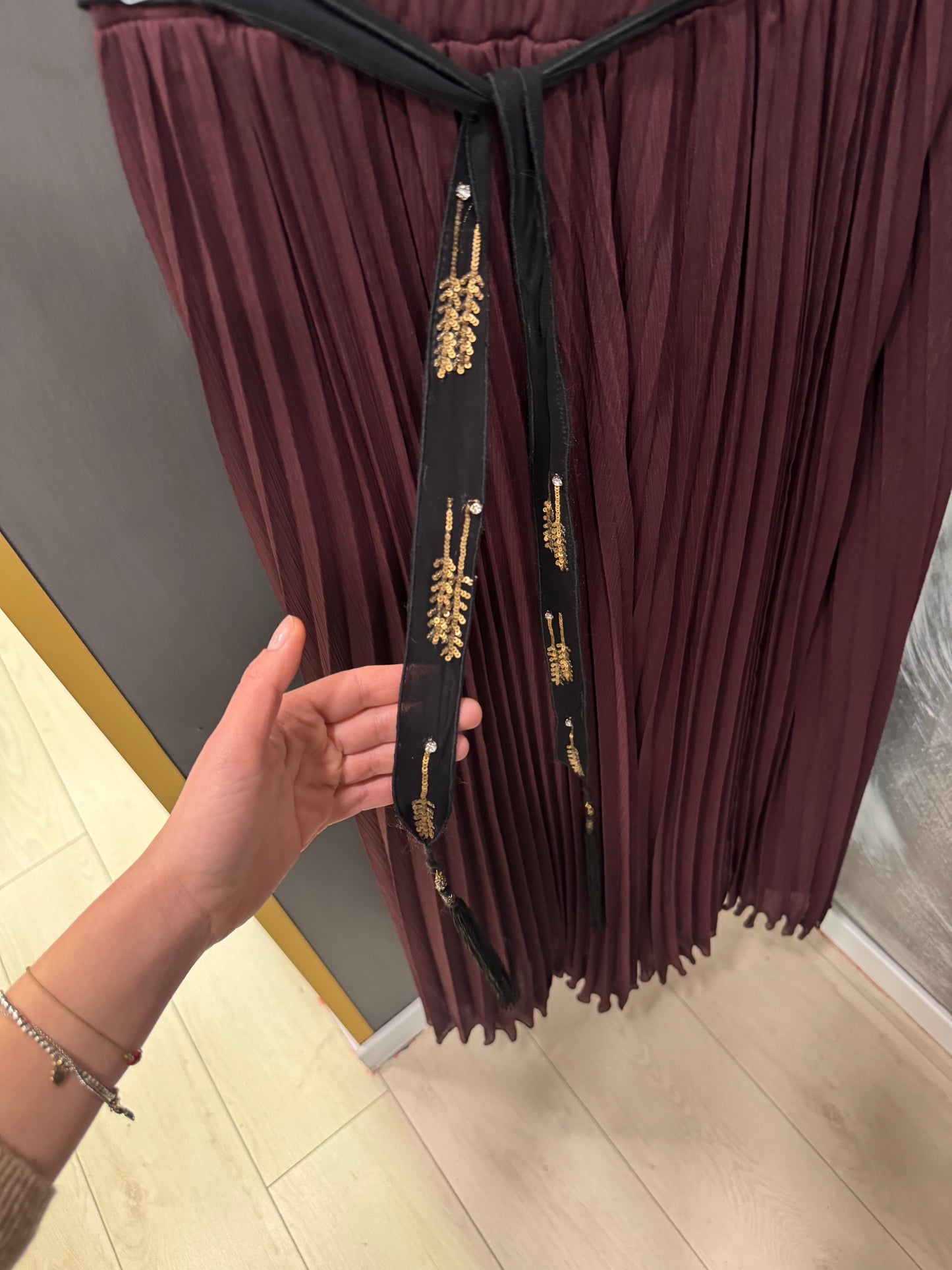 GONNA PLISSETTATA CON CINTURA SOUVENIR