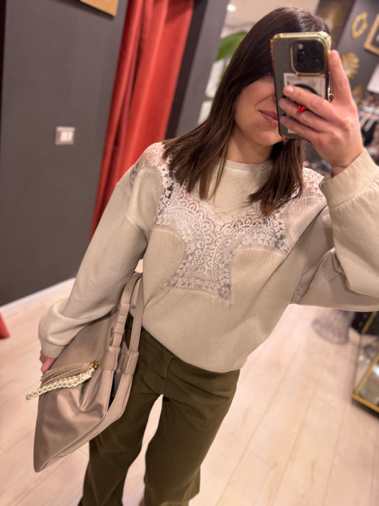 FELPA CON PIZZO PHILIALOFT