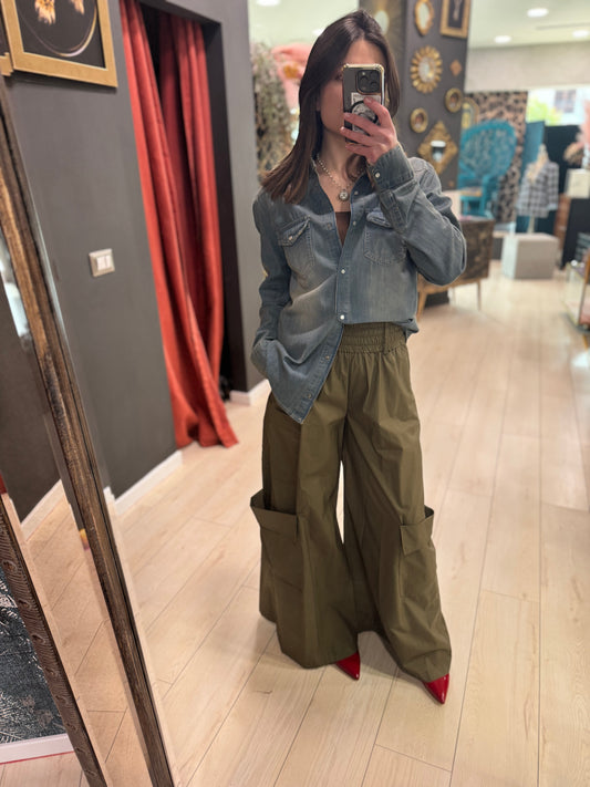 PANTALONE PALAZZO MILITARE SOUVENIR