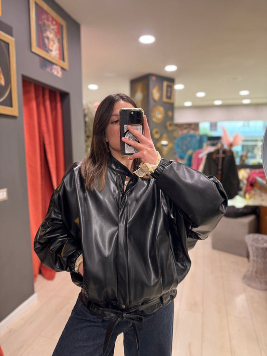 BOMBER ECOPELLE MANICA AMPIA SOUVENIR