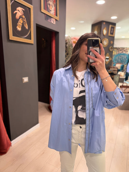 CAMICIA OVER CON DETTAGLIO ARGENTO SOUVENIR