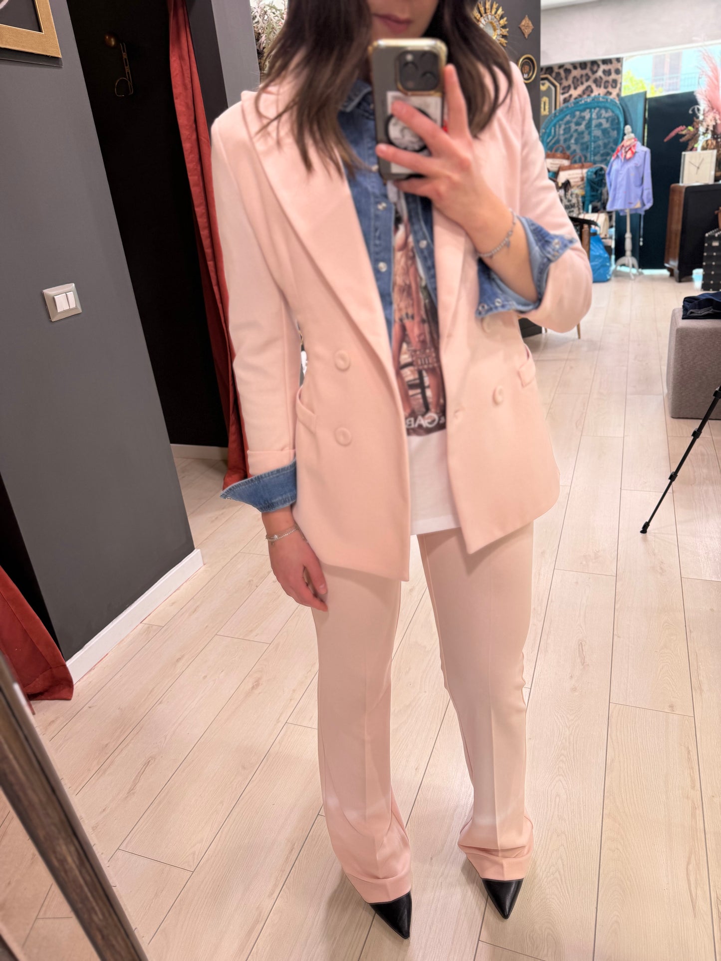 PANTALONE FLARE ROSA TENSIONEIN