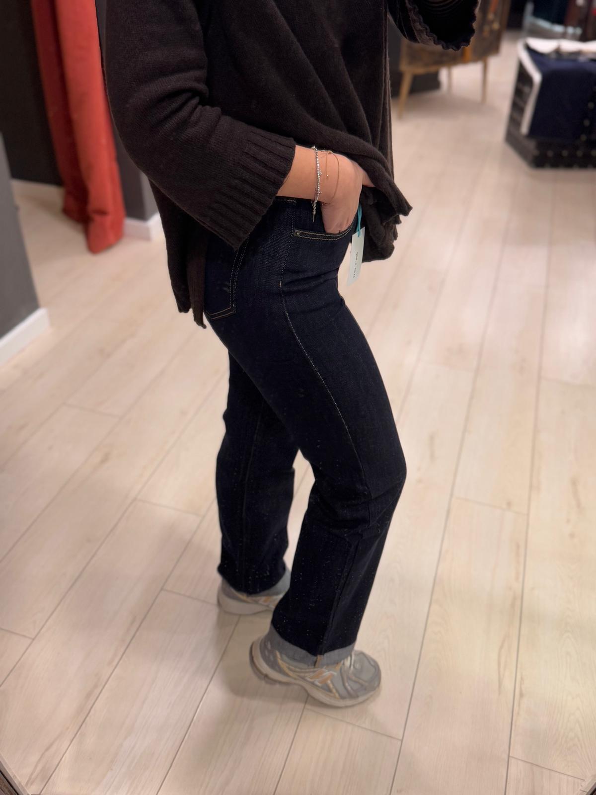 JEANS MADDI ELASTICIZZATO BLU SCURO E GRIGIO DONT WAIT