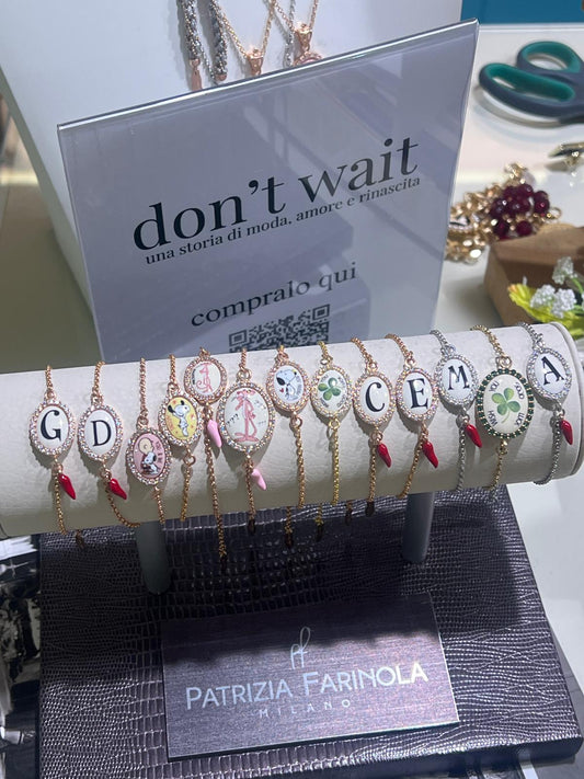 BRACCIALE MEDAGLIA ICONA GRANDE IN ARGENTO 925 PATRIZIA FARINOLA MILANO