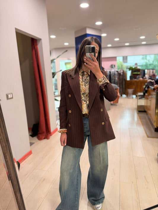 GIACCA GESSATA MARRONE SILENCE