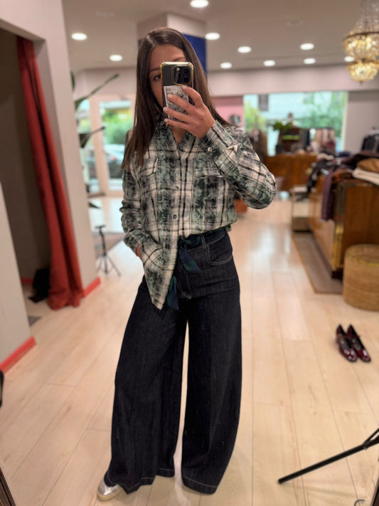 JEANS SCURO PALAZZO TENSIONE IN